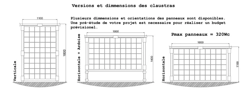 Versions et dimensions des claustras